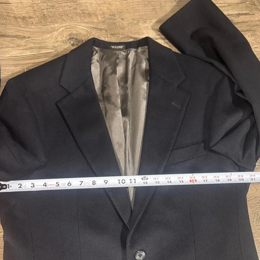 Oscar de la Renta Black Wool Cashmere Blend Blazer Sport Coat 40L